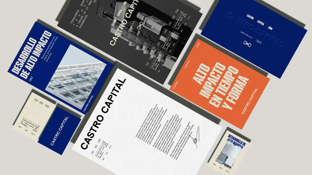 a series of brochures designed to look like a building a brand for business growth